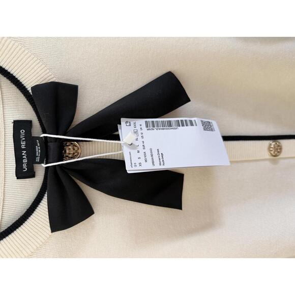 URBAN REVIVO Bow Tie Decor Crew Neck Knitted Dress - Picture 4 of 7